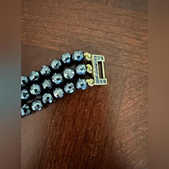 Vintage Heidi Daus "Tailored to Please" Set Black Crystal Bracelet Signed - Picture 4 of 8